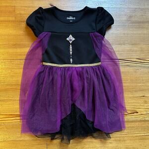 Disney Frozen black purple short sleeve tulle dress SIZE M 7-8